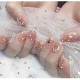 AKOAK 200Pcs 3D Alloy Nail Art Decorative Star and Moon Rivets, Mini Nail Accessories, Professional Nail Sticker Accessories AKOAK 200Pcs 3D Alloy Nail Art Decorative Star and Moon Rivets, Mini Nail Accessories, Professional Nail Sticker Accessories