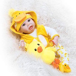 Reborn Baby Dolls Clothes 22 inch Outfit Accessories Yellow Duck 5pcs Set for 20-22 Inch Reborn Doll Newborn Girl&Boy