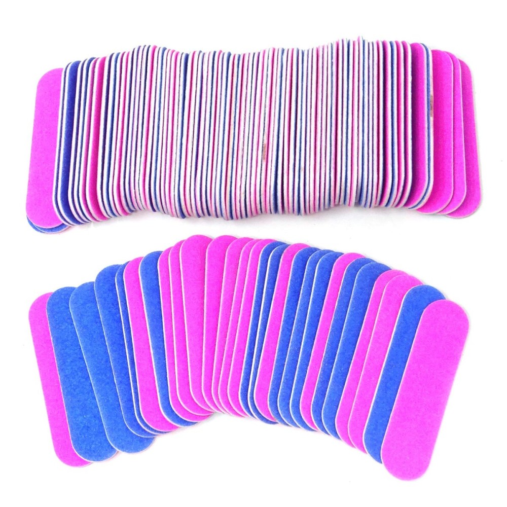 Honbay 100PCS Mini Nail File Strips Double Sided Nail Filers Nail Buffer Blocks Sanding Block Files Emery Boards Nail Art Tool Manicure Tool for Shaping Smoothing Toenails and Fingernails 180/240 Grit