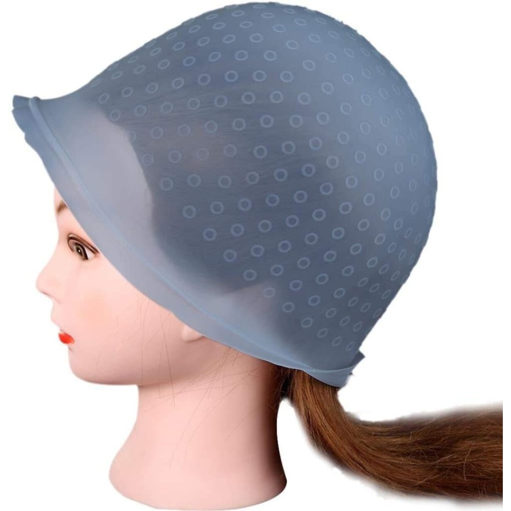 AKOAK 1 Pack Silicone Hair Dye Cap, Reusable Professional Salon Hair Dye Cap, with Crochet Hair Styling Tools (Blue) AKOAK 1 Pack Silicone Hair Dye Cap, Reusable Professional Salon Hair Dye Cap, with Crochet Hair Styling Tools (Blue)