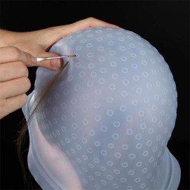 AKOAK 1 Pack Silicone Hair Dye Cap, Reusable Professional Salon Hair Dye Cap, with Crochet Hair Styling Tools (Blue) AKOAK 1 Pack Silicone Hair Dye Cap, Reusable Professional Salon Hair Dye Cap, with Crochet Hair Styling Tools (Blue)