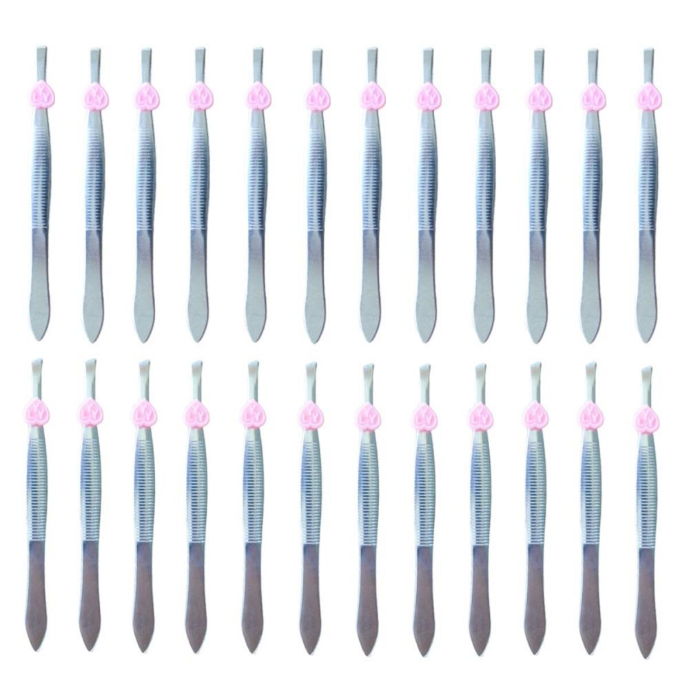 Pack of 24 oblique eyebrow tweezers and flat stainless steel tweezers Precision clipper for eyebrow shaping and facial hair removal Pack of 24 oblique eyebrow tweezers and flat stainless steel tweezers Precision clipper for eyebrow shaping and facial hair removal