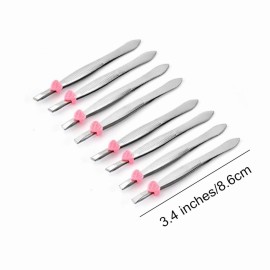 Pack of 24 oblique eyebrow tweezers and flat stainless steel tweezers Precision clipper for eyebrow shaping and facial hair removal Pack of 24 oblique eyebrow tweezers and flat stainless steel tweezers Precision clipper for eyebrow shaping and facial hair removal