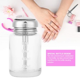 Push Down Pump Dispenser, Glass Pump Bottle Dispenser, Pump Dispenser Bottle, Nail Polish Remover Pump Nail Dispenser Bottle Nail Polish Remover Bottles Refillable Liquid Bottle
