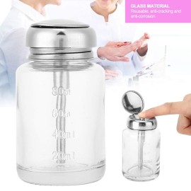 Push Down Pump Dispenser, Glass Pump Bottle Dispenser, Pump Dispenser Bottle, Nail Polish Remover Pump Nail Dispenser Bottle Nail Polish Remover Bottles Refillable Liquid Bottle