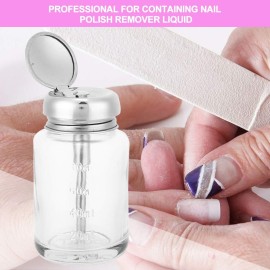 Push Down Pump Dispenser, Glass Pump Bottle Dispenser, Pump Dispenser Bottle, Nail Polish Remover Pump Nail Dispenser Bottle Nail Polish Remover Bottles Refillable Liquid Bottle