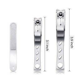 Mudder 3 Pieces 360 Degree Rotary Nail Clippers Set, Stainless Steel Fingernail Toenail Clippers Trimmer and Cutter with Nail File, Easy Grip Fingernail Cutter Gifts for Men and Women