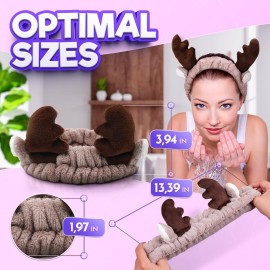 PIKTIME Fleece Hairband for Women - Coral Headband for Washing Face, Spa Headband for Makeup, Yoga Headband, Bath Spa Accessories - Deer Ear Girls Headbands (B, Coffee) PIKTIME Fleece Hairband for Women - Coral Headband for Washing Face, Spa Headband for Makeup, Yoga Headband, Bath Spa Accessories - Deer Ear Girls Headbands (B, Coffee)