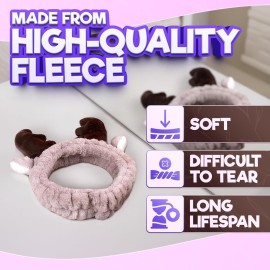 PIKTIME Fleece Hairband for Women - Coral Headband for Washing Face, Spa Headband for Makeup, Yoga Headband, Bath Spa Accessories - Deer Ear Girls Headbands (B, Coffee) PIKTIME Fleece Hairband for Women - Coral Headband for Washing Face, Spa Headband for Makeup, Yoga Headband, Bath Spa Accessories - Deer Ear Girls Headbands (B, Coffee)