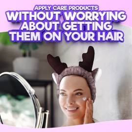 PIKTIME Fleece Hairband for Women - Coral Headband for Washing Face, Spa Headband for Makeup, Yoga Headband, Bath Spa Accessories - Deer Ear Girls Headbands (B, Coffee) PIKTIME Fleece Hairband for Women - Coral Headband for Washing Face, Spa Headband for Makeup, Yoga Headband, Bath Spa Accessories - Deer Ear Girls Headbands (B, Coffee)