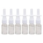 NARAMAX 6PCS 10ml/0.34oz Empty Clear Glass Nasal Spray Bottle Pot With Fine Mist Sprayers Atomizers Pump Snoot Cleanser Container for Saline Applications Makeup Cosmetics Essential Oils