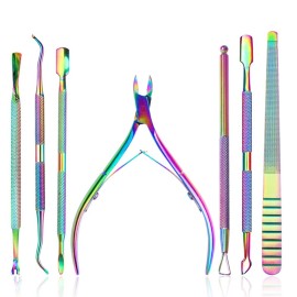Kalolary 7PCS Ingrown Toenail Clippers Kit, Nail Clippers Nail Clipper Feet, Professional Cuticle Remover Kit Nail Clippers, Stainless Steel Manicure Pedicure Tools