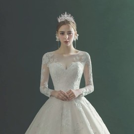 Yolmina Baroque Queen Crown, Sliver Wedding Crown and Tiara for Bride Handmade Princess Crystal Rhinestone Headband Tiaras for Women, Fairy Hair Accessories for Wedding Halloween Party Music Festival