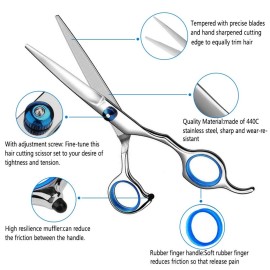 Hair Cutting Scissors, Haircut Scissors Kit Thinning Shears Kit for Home, Barber, Salon Hair Cutting Scissors, Haircut Scissors Kit Thinning Shears Kit for Home, Barber, Salon