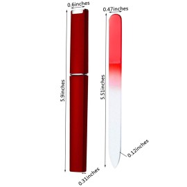 12 Pack Glass Nail Files with Case Crystal Glass Fingernail Files Double Sided Glass Nail File Mixed Color Manicure Set