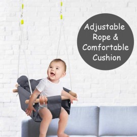 Baby Canvas Hanging Swing Seat Toddler Secure Indoor & Outdoor Hammock Toy Grey