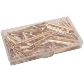 Qearl 50 Pieces 2.36 Inch DIY Alligator Hair Clips Gold Hair Clips with Teeth for Bows DIY Accessories Salon and Baby Girls Bows(6CM)