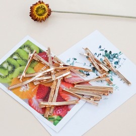 Qearl 50 Pieces 2.36 Inch DIY Alligator Hair Clips Gold Hair Clips with Teeth for Bows DIY Accessories Salon and Baby Girls Bows(6CM)