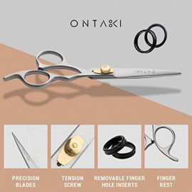 Ontaki Hair Cutting Scissors 6.5 - Japanese Steel Shears for Beard & Mustache - Hand-Forged Tool for Barbers, Men & Women - Sharp Hair Shears Ontaki Hair Cutting Scissors 6.5 - Japanese Steel Shears for Beard & Mustache - Hand-Forged Tool for Barbers, Men & Women - Sharp Hair Shears