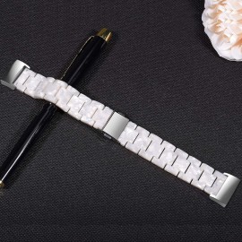 Wongeto Resin Bands Compatible for Fitbit Charge 4 / Charge 3 Bands and Charge 3 SE BandReplacement Wrist Accessory Rose Gold Buckle Fitness Bands Straps Bracelet Wristbands Women Men (Pear white)