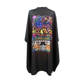 Barber Cape for Men, PELOCAPA Hair Cutting Cape with Metal Snap Closures, Professional Salon Cape, Large Waterproof Hairdressing Cape for Hairstylist- 63 56(Graffiti Style)