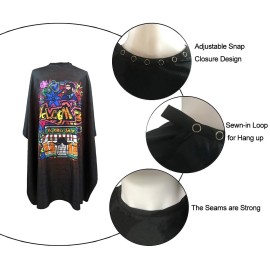 Barber Cape for Men, PELOCAPA Hair Cutting Cape with Metal Snap Closures, Professional Salon Cape, Large Waterproof Hairdressing Cape for Hairstylist- 63 56(Graffiti Style) Barber Cape for Men, PELOCAPA Hair Cutting Cape with Metal Snap Closures, Professional Salon Cape, Large Waterproof Hairdressing Cape for Hairstylist- 63 56(Graffiti Style)