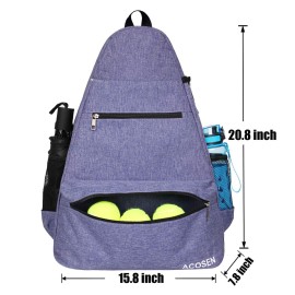 ACOSEN Tennis Bag Tennis Backpack - Large Tennis Bags for Women and Men to Hold Tennis Racket,Pickleball Paddles, Badminton Racquet, Squash Racquet,Balls and Other Accessories (Purple)