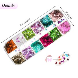 Butterfly Nail Art 24 Colors 3D Butterfly Decals Stickers Sequins for Nails, Holographic Nail Sparkle Glitter for Nail Art Decoration (2 Boxes) Butterfly Nail Art 24 Colors 3D Butterfly Decals Stickers Sequins for Nails, Holographic Nail Sparkle Glitter for Nail Art Decoration (2 Boxes)