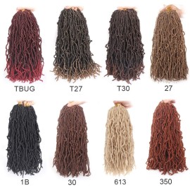 Leeven 18 Inch 2 Packs Synthetic New Faux Locs Crochet Braids Hair Extend 27 Soft Locs Braiding Hair for Women 18 Roots/Pack Blonde Curly Wavy Goddess Faux Locs Crochet Hair Extensions Leeven 18 Inch 2 Packs Synthetic New Faux Locs Crochet Braids Hair Extend 27 Soft Locs Braiding Hair for Women 18 Roots/Pack Blonde Curly Wavy Goddess Faux Locs Crochet Hair Extensions