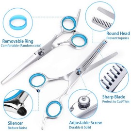 Hair Cutting Scissor Kit Thinning Scissors Kit (10 items) Barber Scissor Barber Shears made of Superior Stainless Steel for Salon, Home, Women, Kids (Size: 6.7) Hair Cutting Scissor Kit Thinning Scissors Kit (10 items) Barber Scissor Barber Shears made of Superior Stainless Steel for Salon, Home, Women, Kids (Size: 6.7)