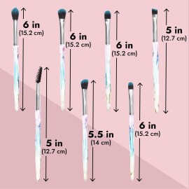 Glamlily 10 Piece Makeup Brush Set with Case, Acrylic Purple and Blue Makeup Brushes