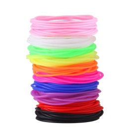 Senkary 120 Pieces Colorful Silicone Jelly Bracelets Stretchy 80s Gel Gummy Bracelets Hair Ties for Party Favors, Adults, Women, Kids, Girls (10 Colors)
