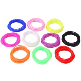 Senkary 120 Pieces Colorful Silicone Jelly Bracelets Stretchy 80s Gel Gummy Bracelets Hair Ties for Party Favors, Adults, Women, Kids, Girls (10 Colors)