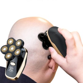 Electric 6D Head Shavers for Bald Men,Electric Razor for Men Head,5-in-1 Grooming Kit Wet Dry Men\'s Head Shavers,Nose Hair Trimmer,Clippers,Cordless Waterproof USB Charging Rechargeable (LK6302)