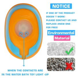 Bath Toys, 6 Packs Light up Boat Floating Rubber Set, Flashing Color Changing Light in Water, Tub Gift for Baby Infant Toddler Child Kid, Bathtub Ship Toy for Bathroom Shower Game Swimming Pool Party