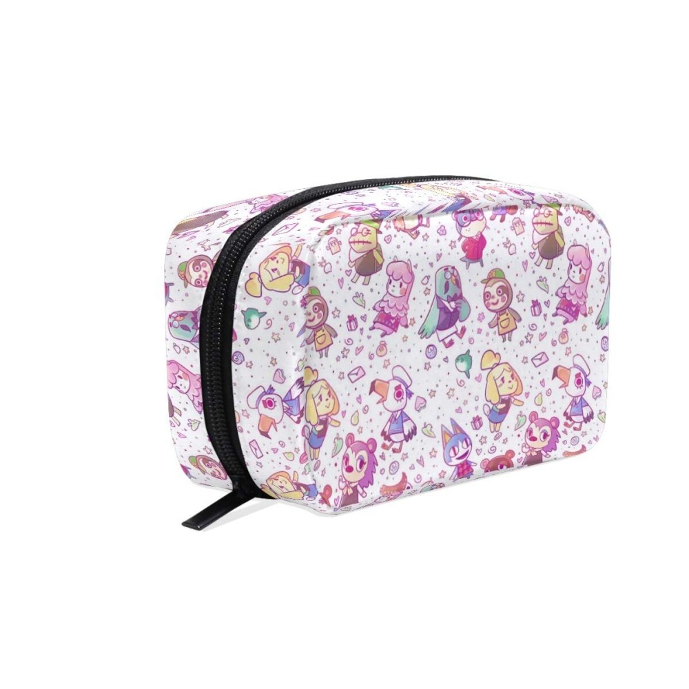 Cosmetic Bag Portable and Suitable for Travel Animal Crossing Pattern Makeup bag with Zipper Pencil Bag Pouch Wallet