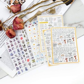 MEILINDS 8pc Nail Art Flower Bear Letter Design Decals Sticker DIY Nail Art Manicure Transfer Tips MEILINDS 8pc Nail Art Flower Bear Letter Design Decals Sticker DIY Nail Art Manicure Transfer Tips