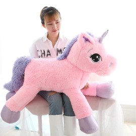 sofipal Giant Unicorn Stuffed Animal Toys,Soft Large Unicorns Plush Pillow for Bedroom, Valentines, Pink, 39.4