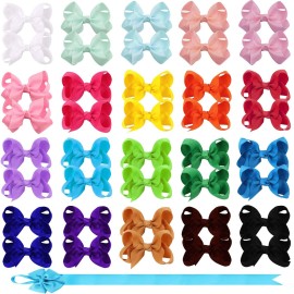 OAOLEER Hair Bow Clip, 20 Colors 3 Inch Grosgrain Ribbon Bows Hair Alligator Clips Hair Barrettes Hair Accessories for Girls Toddler Infants Kids Teens Children