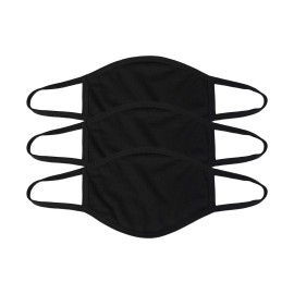 Black Cotton Face Masks - 3 Pack - Bulk - Breathable, Reusable, Cotton (3) Black Cotton Face Masks - 3 Pack - Bulk - Breathable, Reusable, Cotton (3)
