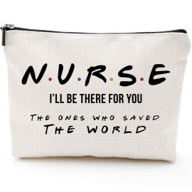Blue Leaves Nurse Graduation Gifts for Women, Student, Gift for Nursing Student, Nurse Practitioner Gifts for Women Nurses Week ?Nurses 2025 The Ones Who Saved The World- Makeup Bag Gifts