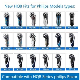 HQ8 Replacement Heads for aquatec Electric Shaver Razor Series, AT880, PT730, New Upgrade