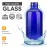 Tecohouse Glass Spray Bottle 8 oz, Blue Small Empty Refillable Sprayer Container with Labels, Funnel, Lids, Graduated Pipettes - Handheld Size