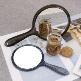 TOPYHL Makeup Hand Mirror, Double-Sided 3X 1x Magnifying Large Travel Handheld Mirror Cosmetic Mirror Acrylic Clear Finish Round Mirror (Black) TOPYHL Makeup Hand Mirror, Double-Sided 3X 1x Magnifying Large Travel Handheld Mirror Cosmetic Mirror Acrylic Clear Finish Round Mirror (Black)