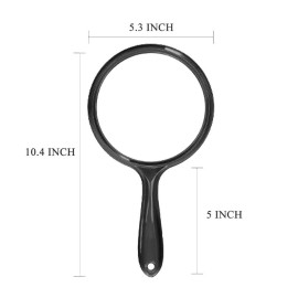 TOPYHL Makeup Hand Mirror, Double-Sided 3X 1x Magnifying Large Travel Handheld Mirror Cosmetic Mirror Acrylic Clear Finish Round Mirror (Black) TOPYHL Makeup Hand Mirror, Double-Sided 3X 1x Magnifying Large Travel Handheld Mirror Cosmetic Mirror Acrylic Clear Finish Round Mirror (Black)