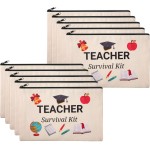 Frienda 10 Pieces Cosmetic Bags Travel Toiletry Case with Zipper for Teacher Appreciation Gifts(9.06 x 5.91 Inches)