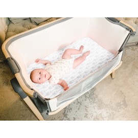 Bassinet Bed Sheets - Premium Bassinet Fitted Sheet for Halo, Mika Micky, Maxi Cosi & Others - 4 Pack 100% Jersey Knit - Bassinet Bedding for Standard Size Oval or Halo Bassinet Pads for Boys & Girls