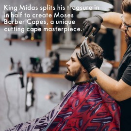 Professional Barber Capes Hair Cutting Capes King Midas Capes (Cranberry, White,)