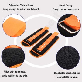 Inhomest Ankle Weights, 6 LB Pair (3 LB Each Weight) Wrist Arm Leg Weights for Women Men Kids for Strength Training, Jogging, Gym Workout, Aerobics, Physical Therapy, Orange Inhomest Ankle Weights, 6 LB Pair (3 LB Each Weight) Wrist Arm Leg Weights for Women Men Kids for Strength Training, Jogging, Gym Workout, Aerobics, Physical Therapy, Orange