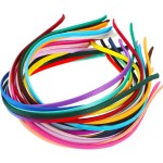 WILLBOND 24 Pieces Thin Satin Headbands for Women Girls 5 mm DIY Craft Colorful Ribbon Hair Bands Skinny Plain Narrow Headband Fabric Covered Hair Accessories, 24 Colors